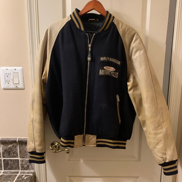 Harley-Davidson Other - Harley Davidson Varsity jacket Leather & Wool,Sz L